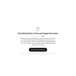 Voice/Style/Tone AI Prompt Snippet Generator